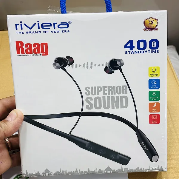 RAAG Bluetooth Neckband – Pure Bass Sound with Long-Lasting Performance
