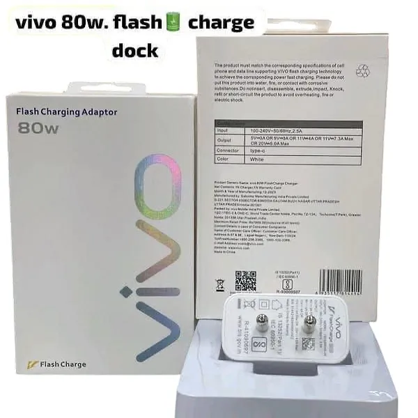 80W FlashCharge Adapter – Original 80W Fast Charger | Full Speed-Vivo