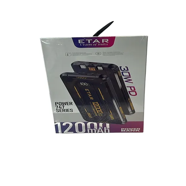 ETAR 741 Series 12000mAh PD 30W Power Bank – Full Protection & Fast Charge