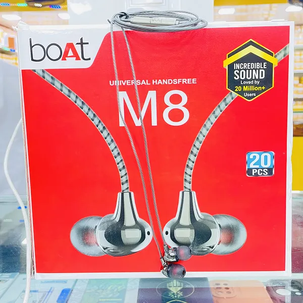 M8 Universal Handsfree Earphones – High Quality Wired Earbuds with Clear Sound & Mic-boAt